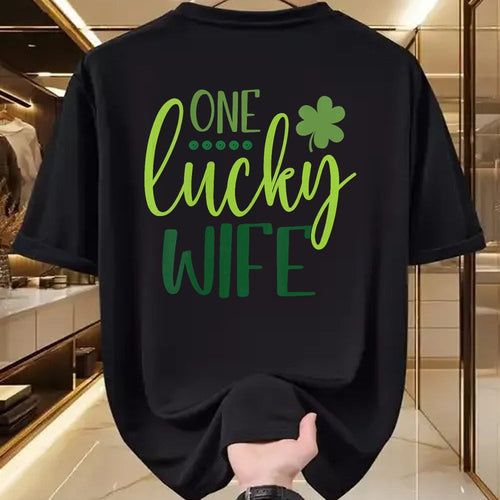 Best Wife Shirt, Wife and Husband Unisex T-Shirt/Hoodie/Sweatshirt HLT00 - Gift for wife T shirt, lucky wife   Womens One Lucky Wife Irish Shamrock Happy St Patricks Day Women (1)