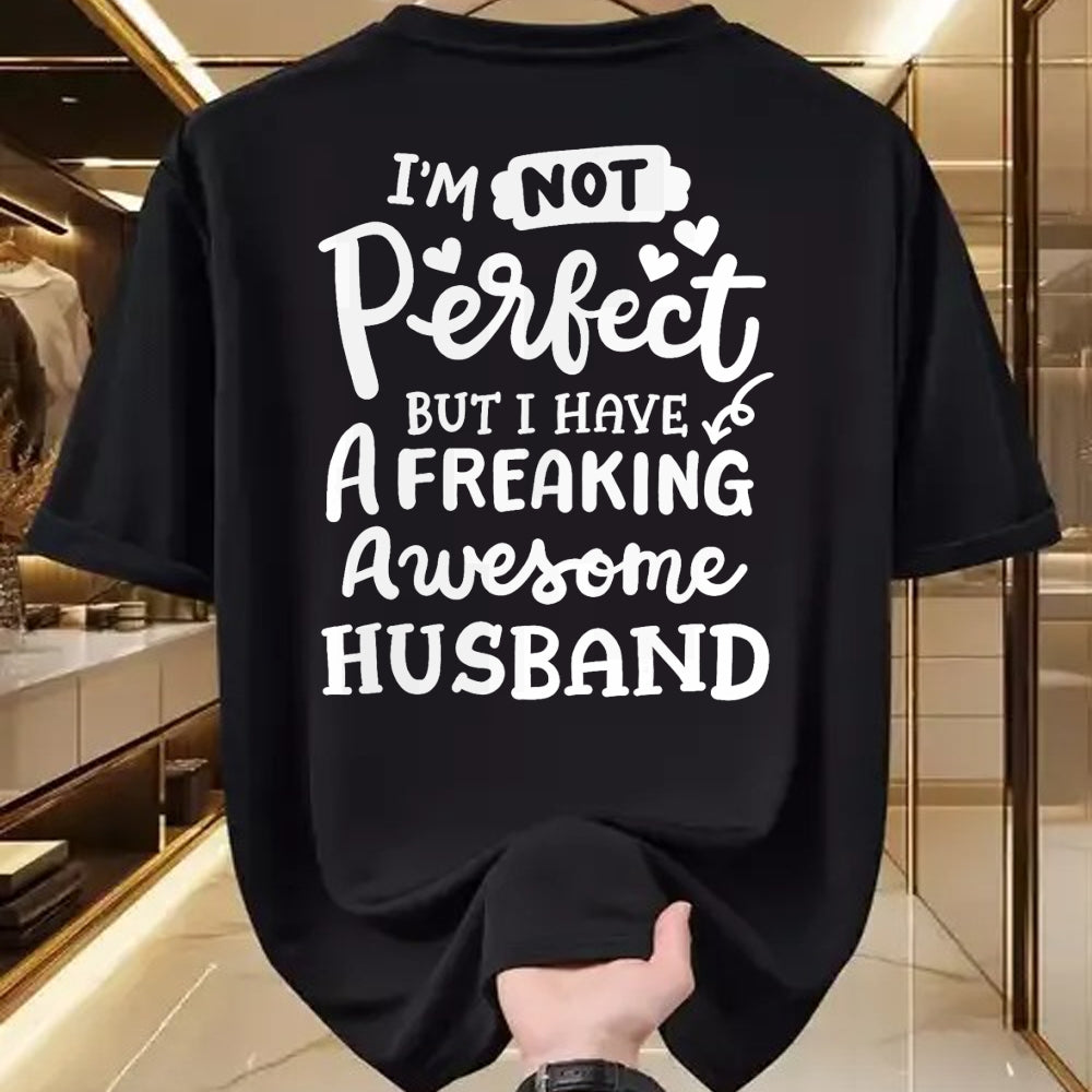 Best Wife Shirt, Wife and Husband Unisex T-Shirt/Hoodie/Sweatshirt HLT00 - I'm Not Perfect But I Have Freaking Awesome Husband Funny T-Shirt (1)