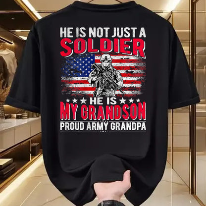 Best Grandpa Shirt, Proud Grandpa Unisex T-Shirt/Hoodie/Sweatshirt HLT00 - My Grandson Is A Soldier Hero Proud Army Grandpa Grandfather T-Shirt