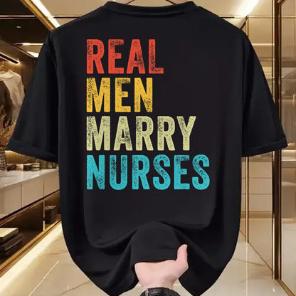 Funny Nurse Shirt, Nurse Unisex T-Shirt/Hoodie/Sweatshirt HLT00 - Real Men Marry Nurses Future Husband Wife Engagement Funny T-Shirt