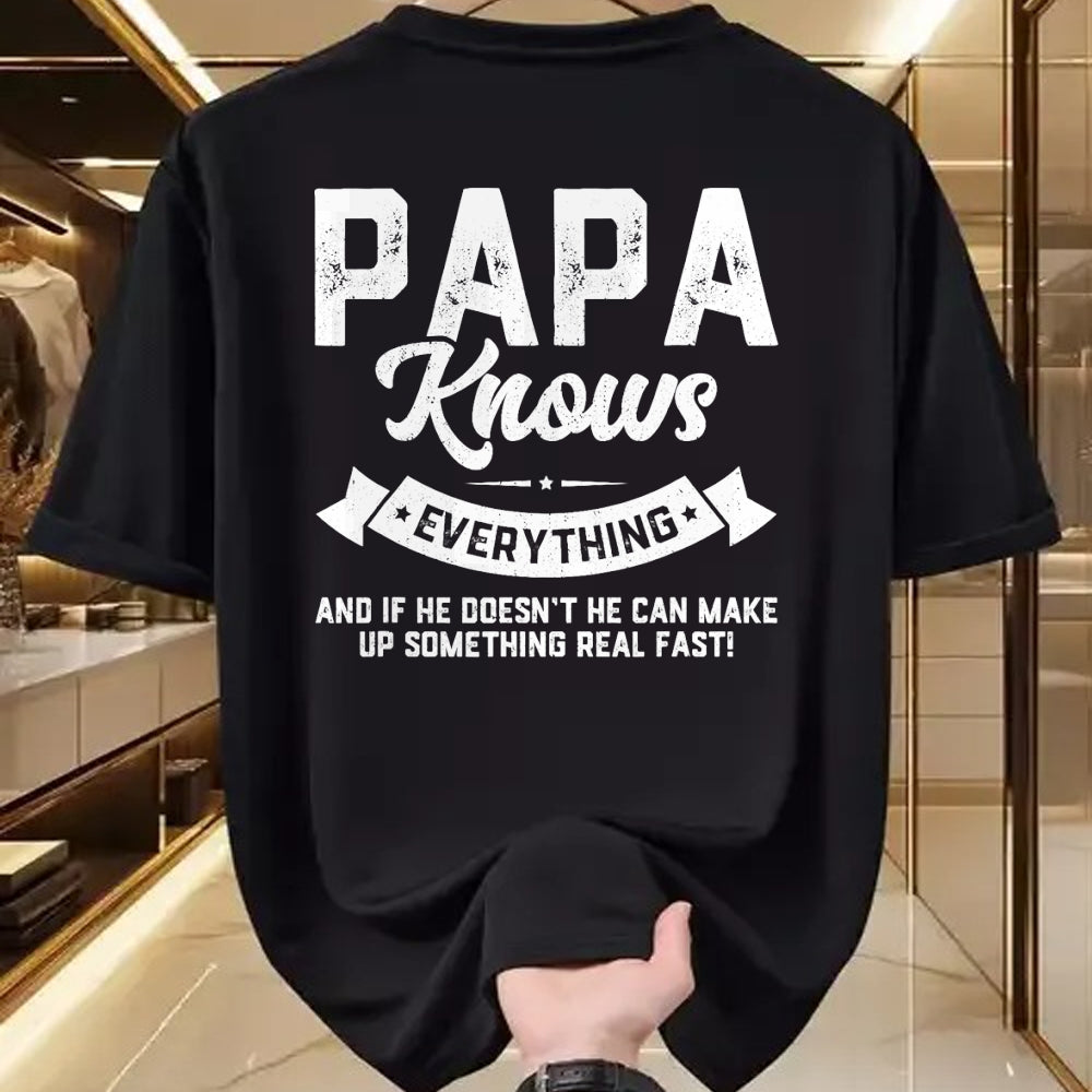 Best Grandpa Shirt, Proud Grandpa Unisex T-Shirt/Hoodie/Sweatshirt HLT00 - Papa Knows Everything 60th Gift Funny Father's Day T-Shirt