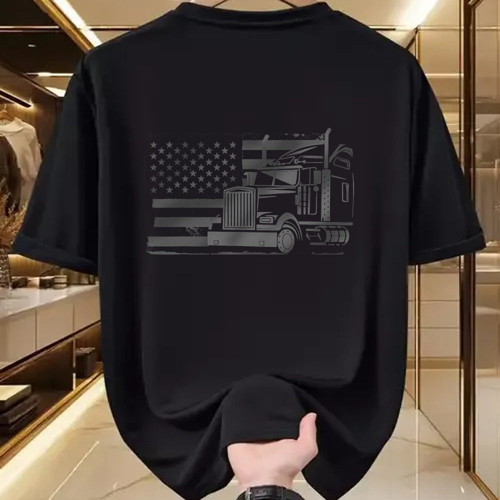 Best Truck Driver Life Shirt, Funny Trucker UnisexT-Shirt/Hoodie/Sweatshirt HLT00 - American Flag Semi Truck Driver 18 Wheeler Patriotic Trucker T-Shirt