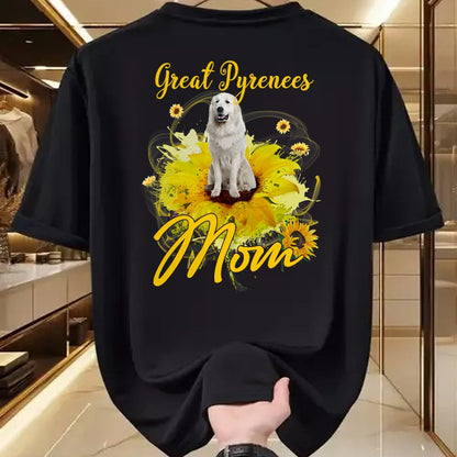 Dog Love Shirt, Dog Lover Gift T-Shirt/Hoodie/Sweatshirt HLT00 - Sunflower Great Pyrenees Mom Dog Lover Mother_s T-Shirt