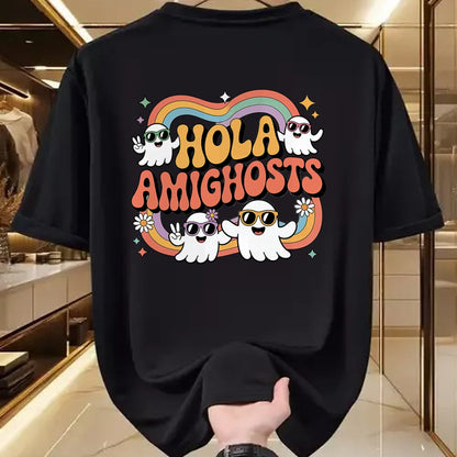 Best Teacher Shirt, Funny Teacher UnisexT-Shirt/Hoodie/Sweatshirt HLT00 - Hola Amighosts Ghost Funny Halloween Costume Spanish Groovy T-Shirt