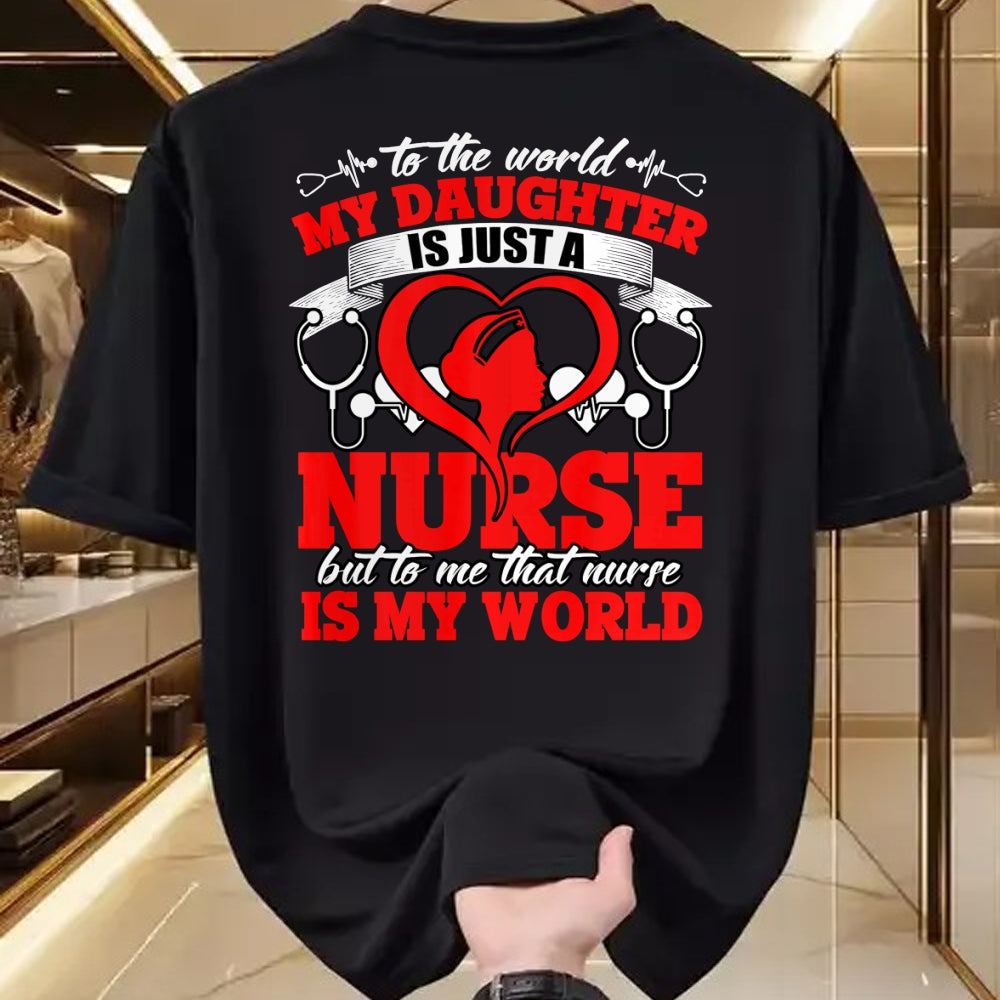 Funny Nurse Shirt, Nurse Unisex T-Shirt/Hoodie/Sweatshirt HLT00 - My Daughter Is A Nurse, Proud To Be A Nurse's Mom Long Sleeve T-Shirt