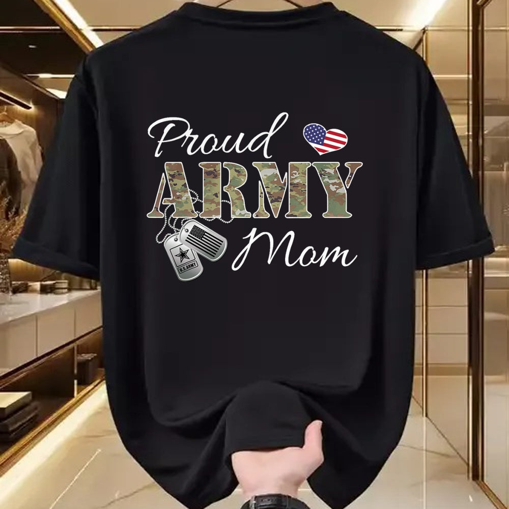 Dog Love Shirt, Dog Lover Gift T-Shirt/Hoodie/Sweatshirt HLT00 - Pride Military Mom with Dog Tag US Flag T-Shirt