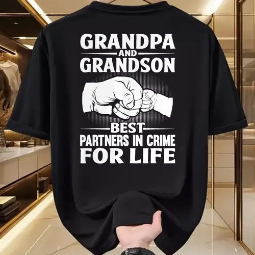 Best Grandpa Shirt, Proud Grandpa Unisex T-Shirt/Hoodie/Sweatshirt HLT00 - Grandpa and GrandSon Best Partners in Crime For Life