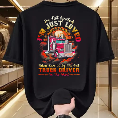 Best Truck Driver Life Shirt, Funny Trucker UnisexT-Shirt/Hoodie/Sweatshirt HLT00 - Funny Trucker Wife Tee I'm Not Spoiled Loved By Truck Driver T-Shirt