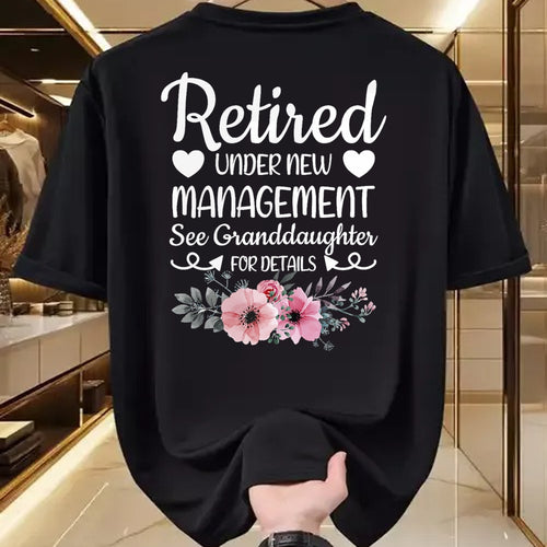Best Grandpa Shirt, Proud Grandpa Unisex T-Shirt/Hoodie/Sweatshirt HLT00 - Retired Under New Management Granddaughter Grandma Grandpa T-Shirt (1)