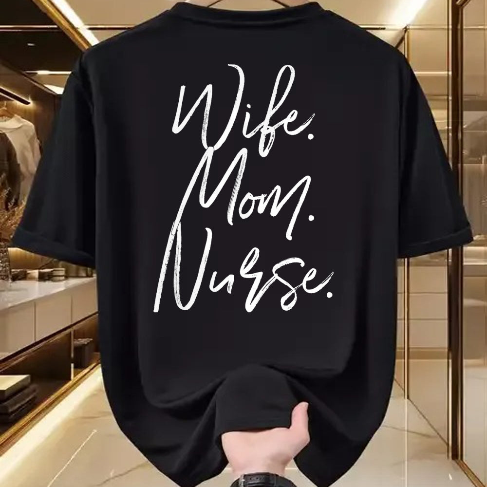 Funny Nurse Shirt, Nurse Unisex T-Shirt/Hoodie/Sweatshirt HLT00 - Nursing Appreciation Gifts Shirt WIFE MOM NURSE RN Women T-Shirt