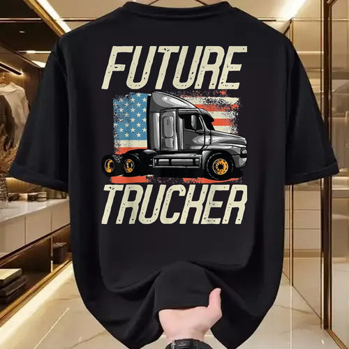 Best Truck Driver Life Shirt, Funny Trucker UnisexT-Shirt/Hoodie/Sweatshirt HLT00 - Future Trucker Truck Driver Semi Kids Son Daughter Clothing T-Shirt, Youth, Red, Small