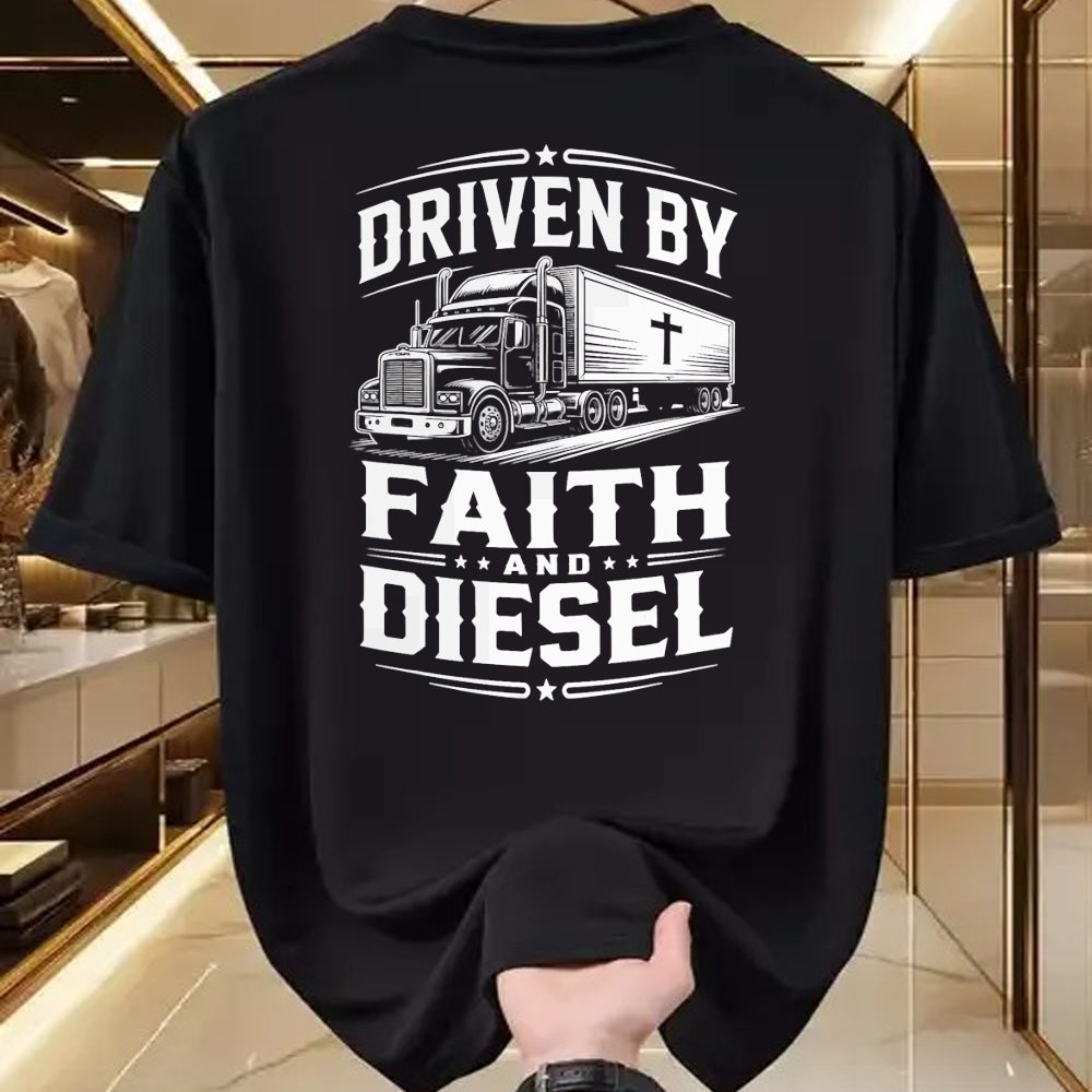 Best Truck Driver Life Shirt, Funny Trucker UnisexT-Shirt/Hoodie/Sweatshirt HLT00 - Driven Faith and Diesel Trucking Jesus Christian Trucker T-Shirt (2)