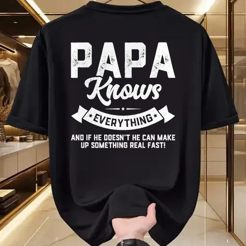 Best Grandpa Shirt, Proud Grandpa Unisex T-Shirt/Hoodie/Sweatshirt HLT00 - Papa Knows Everything 60th Gift Funny Father's Day T-Shirt (1)