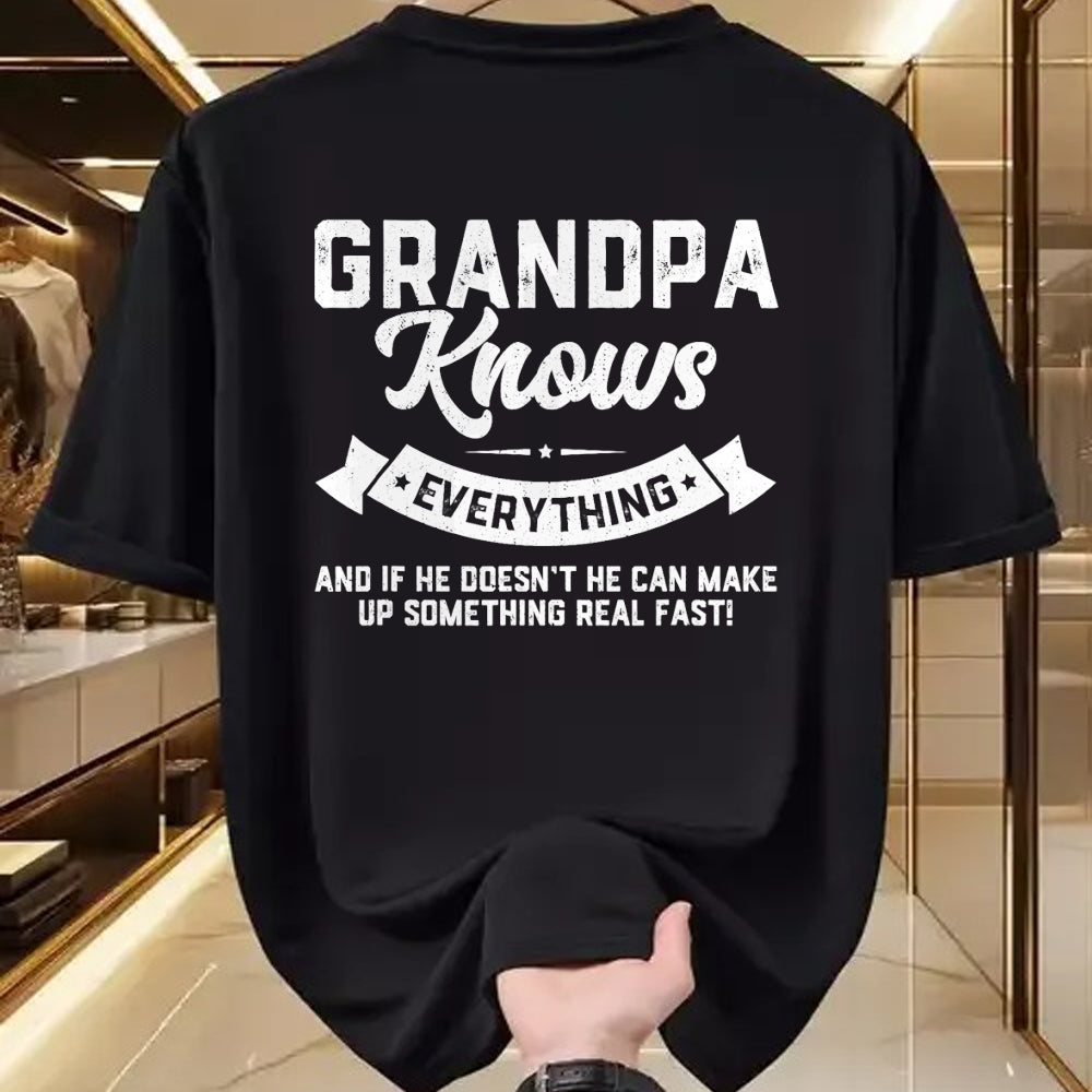 Best Grandpa Shirt, Proud Grandpa Unisex T-Shirt/Hoodie/Sweatshirt HLT00 - Grandpa Knows Everything 60th Gift Funny Father's Day T-Shirt