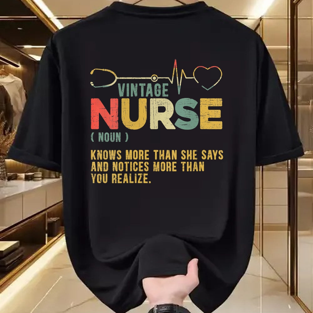 Funny Nurse Shirt, Nurse Unisex T-Shirt/Hoodie/Sweatshirt HLT00 - Womens Vintage Nurse Definition Hospital Medical Registered Nursing V-Neck T-Shirt