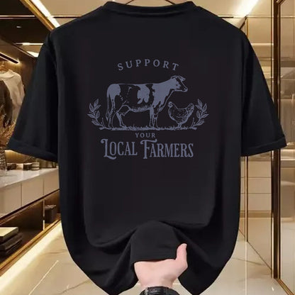 Best Farmer Life Shirt, Funny Farmer UnisexT-Shirt/Hoodie/Sweatshirt HLT00 - Support Your Local Cattle Rancher Farmer Country Farm Life T-Shirt