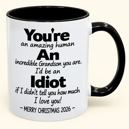 You're An Amazing Human, An Incredible Grandson You Are - Funny Christmas 2026 Gift Accent Coffee Mug - HLT00 (SKU2610-962)