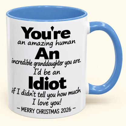 You're An Amazing Human, An Incredible Granddaughter You Are - Funny Christmas 2026 Gift Accent Coffee Mug - HLT00 (SKU2610-965)