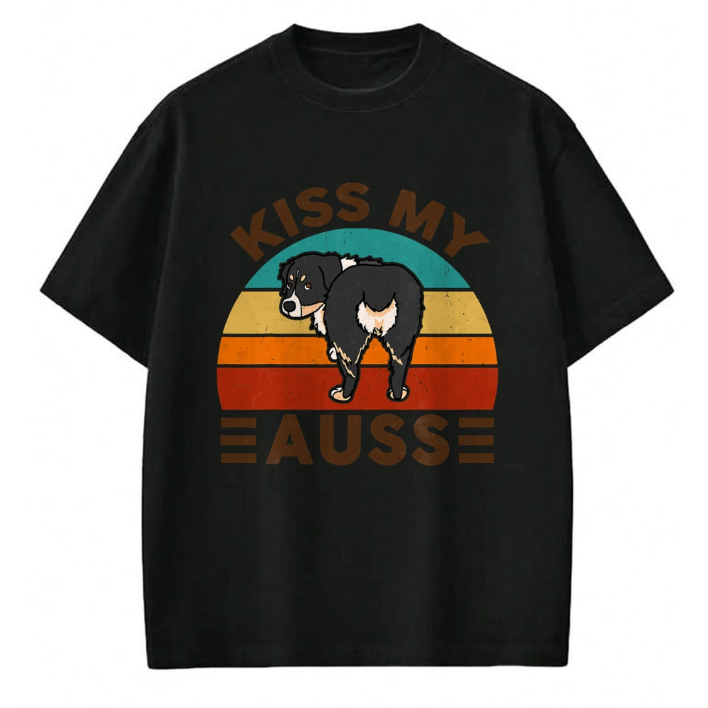 Dog Love Shirt, Dog Lover Gift T-Shirt/Hoodie/Sweatshirt HLT00 - Mini Australian Shepherd Kiss My Auss Funnny Dog Mom Dad T-Shirt