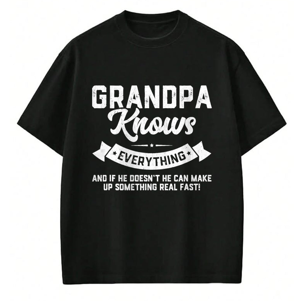 Best Grandpa Shirt, Proud Grandpa Unisex T-Shirt/Hoodie/Sweatshirt HLT00 - Grandpa Knows Everything 60th Gift Funny Father's Day T-Shirt