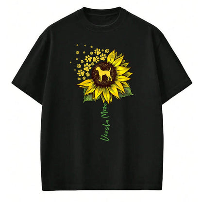 Dog Love Shirt, Dog Lover Gift T-Shirt/Hoodie/Sweatshirt HLT00 - Vizsla Mom Sunflower Vizsla Gifts Dog Mom Mama T-Shirt