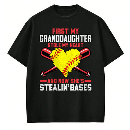 Best Grandpa Shirt, Proud Grandpa Unisex T-Shirt/Hoodie/Sweatshirt HLT00 - First My Granddaughter Stole My Heart - Softball Grandpa T-Shirt
