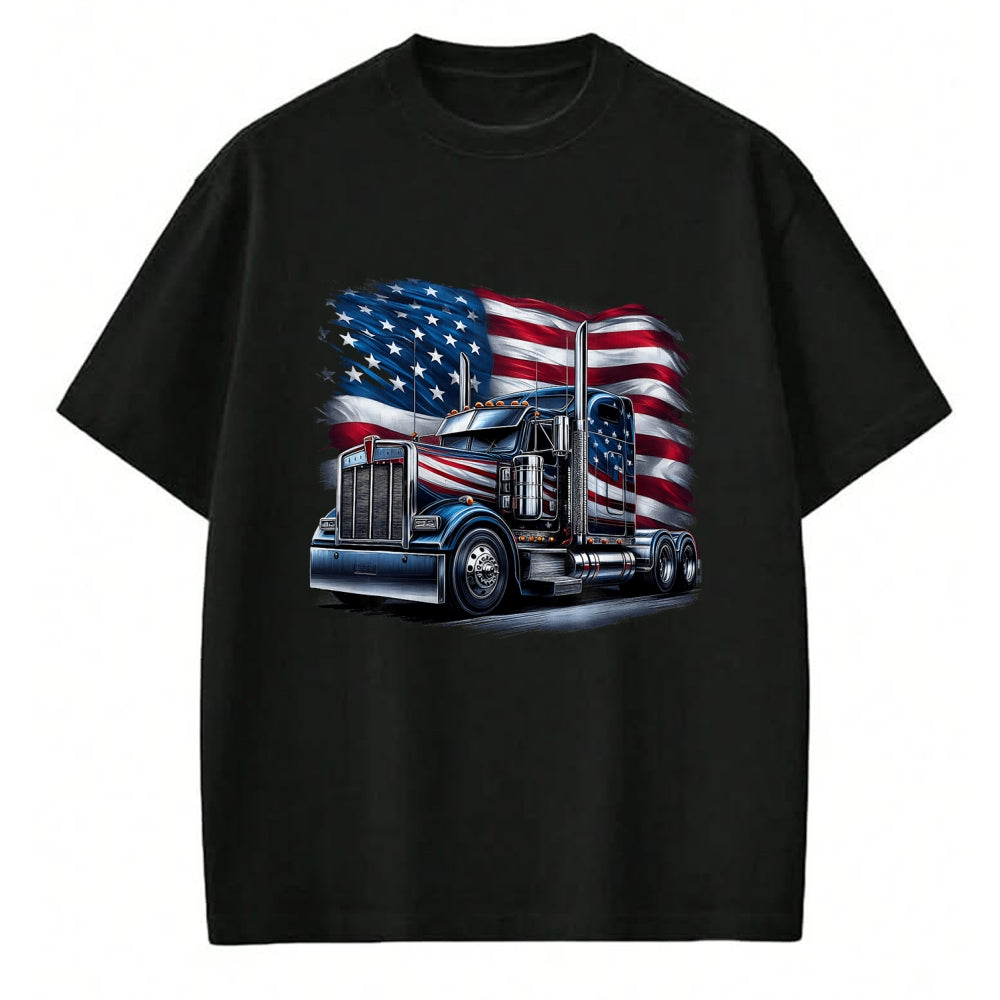 Best Truck Driver Life Shirt, Funny Trucker UnisexT-Shirt/Hoodie/Sweatshirt HLT00 - Semi Truck Driver US Trucker USA Flag Patriotic 4th of July T-Shirt