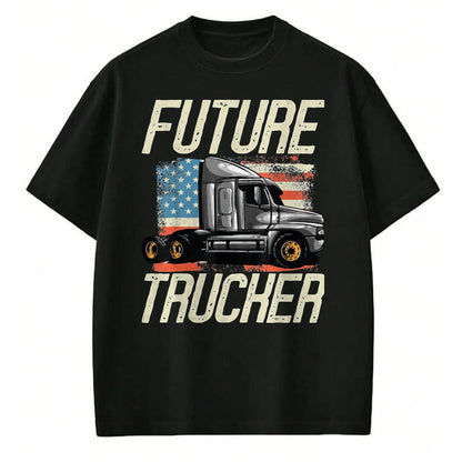 Best Truck Driver Life Shirt, Funny Trucker UnisexT-Shirt/Hoodie/Sweatshirt HLT00 - Future Trucker Truck Driver Semi Kids Son Daughter Clothing T-Shirt, Youth, Red, Small