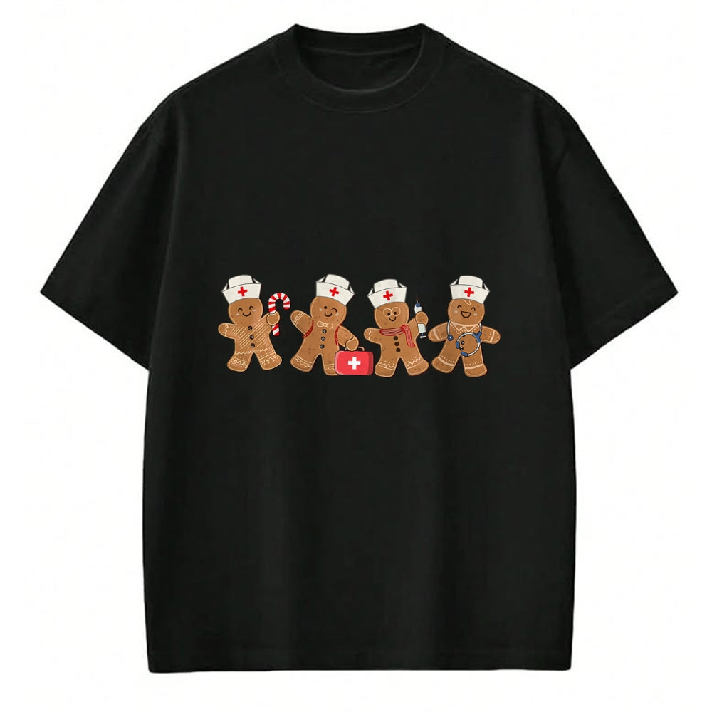Funny Nurse Shirt, Nurse Unisex T-Shirt/Hoodie/Sweatshirt HLT00 - Nurse Cute Gingerbread Christmas Xmas Holiday Nurses Pajamas T-Shirt