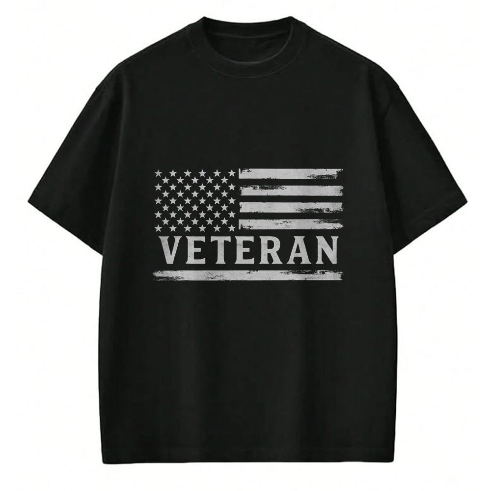 Proud Veteran Shirt, Funny Veteran UnisexT-Shirt/Hoodie/Sweatshirt HLT00 - Veteran Grey Vintage USA Flag Father_s Day Patriot T-Shirt