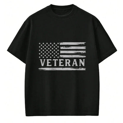 Proud Veteran Shirt, Funny Veteran UnisexT-Shirt/Hoodie/Sweatshirt HLT00 - Veteran Grey Vintage USA Flag Father_s Day Patriot T-Shirt