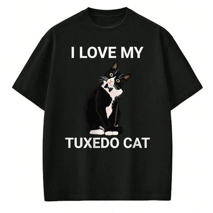Cat Love Shirt, Funny Cat Lover Gift UnisexT-Shirt/Hoodie/Sweatshirt HLT00 - I Love My Tuxedo Cat, for Tuxedo Cat Lover, Funny Tuxedo Cat T-Shirt (1)