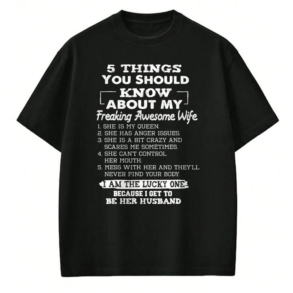 Best Wife Shirt, Wife and Husband Unisex T-Shirt/Hoodie/Sweatshirt HLT00 - Awesome 5 Things You Should Know About My Freaking Wife T-Shirt