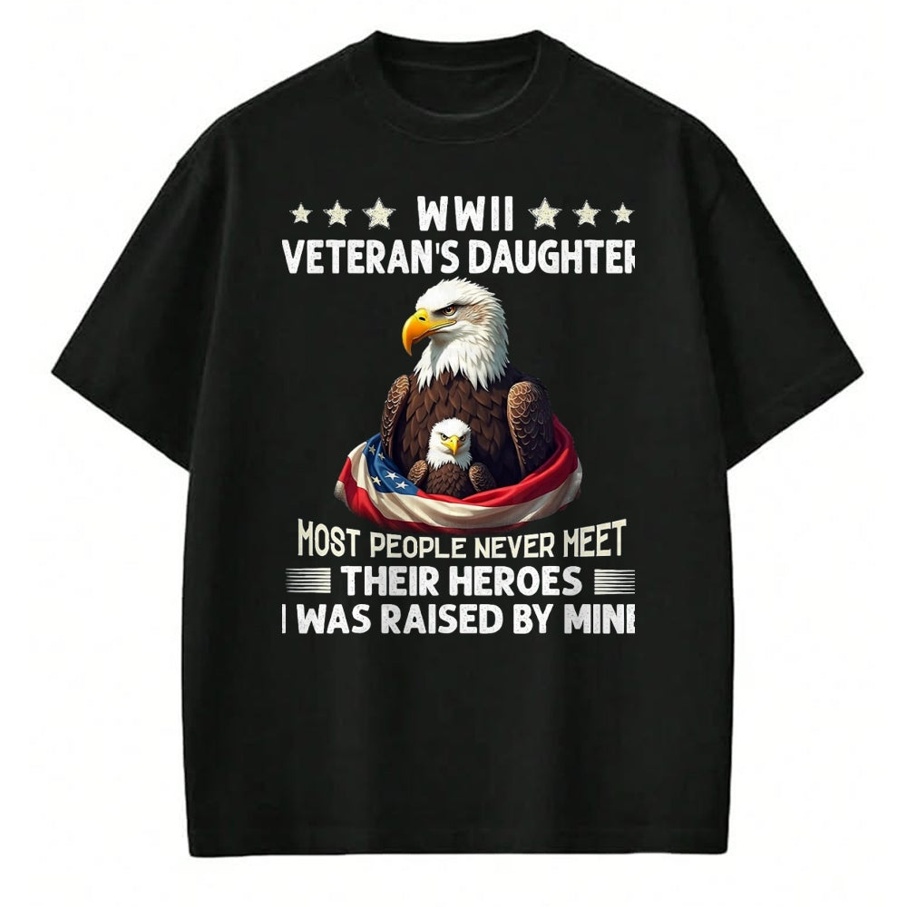 Proud Veteran Shirt, Funny Veteran UnisexT-Shirt/Hoodie/Sweatshirt HLT00 - Eagle WWII Veteran_s Daughter Most People Never Meet T-Shirt, Men, Black, 3X-Large