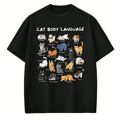Cat Love Shirt, Funny Cat Lover Gift UnisexT-Shirt/Hoodie/Sweatshirt HLT00 - Cat Body Language Cute Cat Lover Kawaii T-Shirt