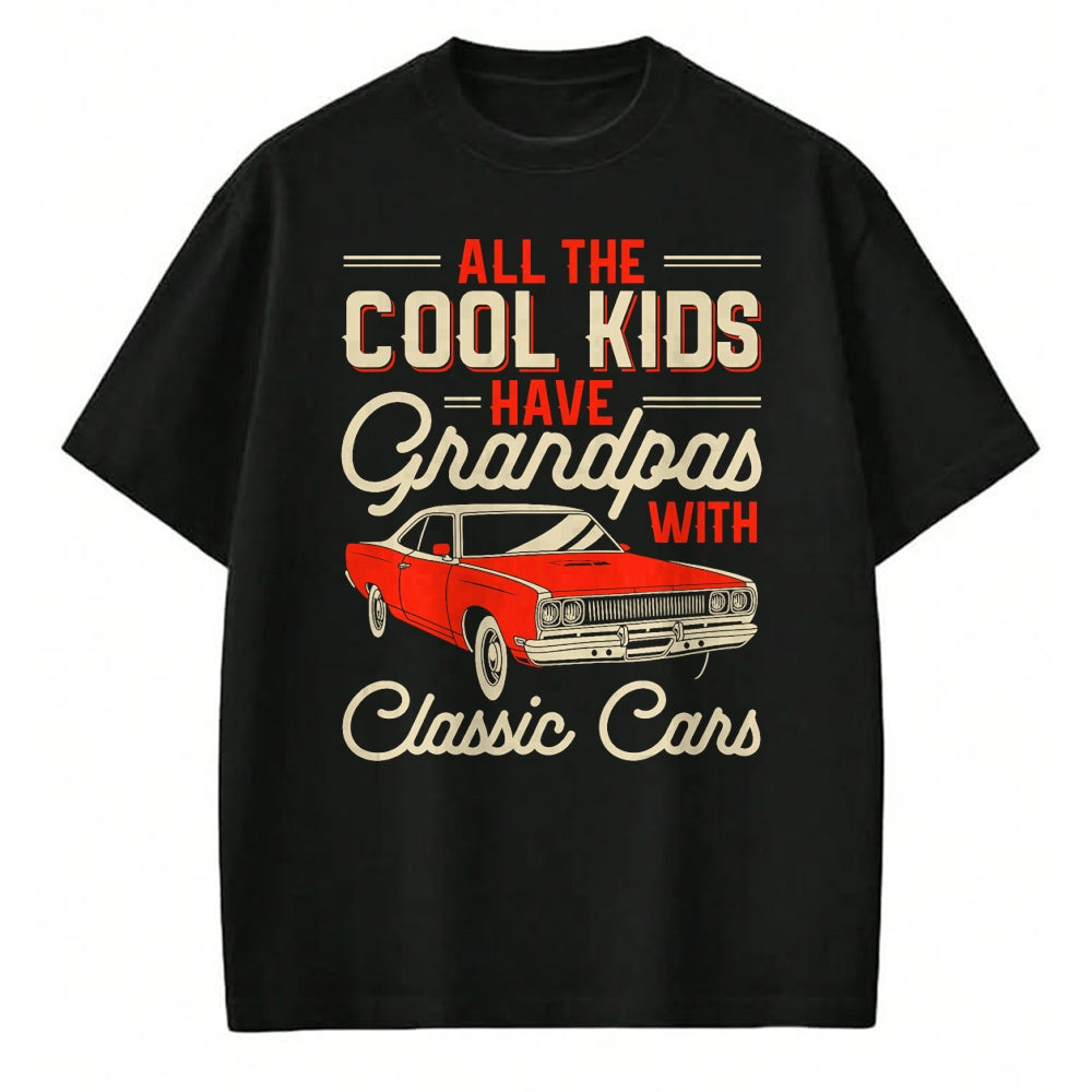 Best Grandpa Shirt, Proud Grandpa Unisex T-Shirt/Hoodie/Sweatshirt HLT00 - Grandpas with Classic Cars Funny Old Car Enthusiast Car Guy T-Shirt