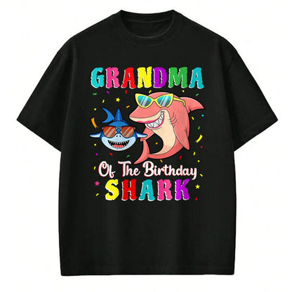 Best Grandma Shirt, Proud Grandma Unisex T-Shirt/Hoodie/Sweatshirt HLT00 - Grandma Of The Shark Birthday Family Birthday Grandson T-Shirt