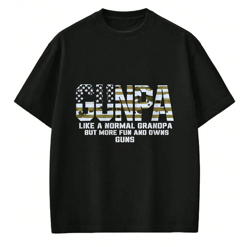 Best Grandpa Shirt, Proud Grandpa Unisex T-Shirt/Hoodie/Sweatshirt HLT00 - Gunpa Like A Normal Grandpa But More Fun And Owns Guns T-Shirt