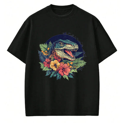 Best Dinosaur Lover Shirt, Funny Dinosaur UnisexT-Shirt/Hoodie/Sweatshirt HLT00 - Dinosaur With Floral Background Artwork T-Shirt