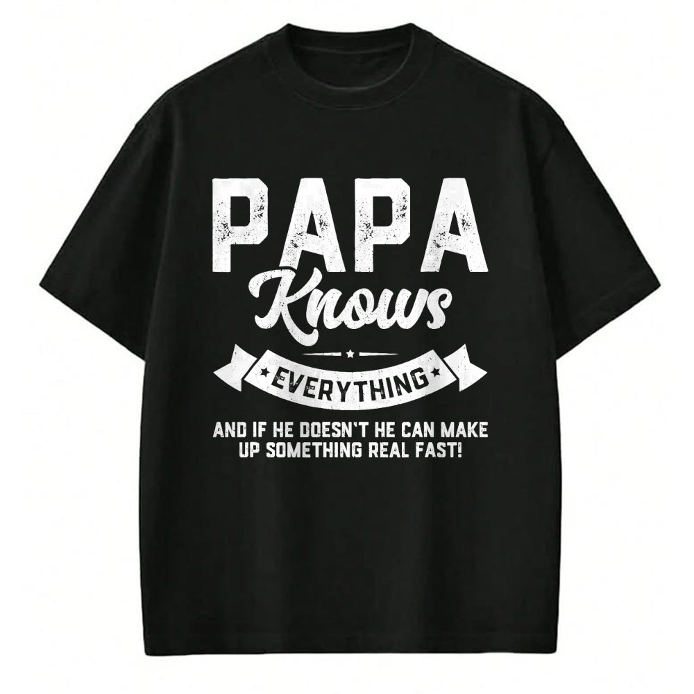 Best Grandpa Shirt, Proud Grandpa Unisex T-Shirt/Hoodie/Sweatshirt HLT00 - Papa Knows Everything 60th Gift Funny Father's Day T-Shirt (1)
