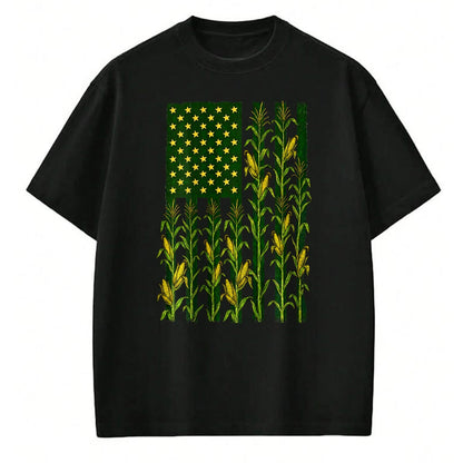 Best Farmer Life Shirt, Funny Farmer UnisexT-Shirt/Hoodie/Sweatshirt HLT00 - (Back) Vintage Corn American Flag Patriotic Farmer Farm Flag T-Shirt