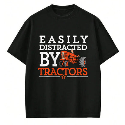 Best Farmer Life Shirt, Funny Farmer UnisexT-Shirt/Hoodie/Sweatshirt HLT00 - Easily Distracted by Tractors Farming Funny Vintage Tractor T-Shirt