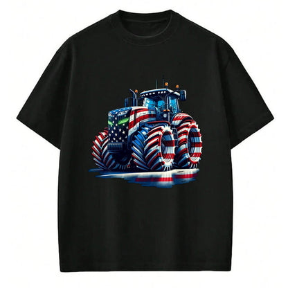Best Farmer Life Shirt, Funny Farmer UnisexT-Shirt/Hoodie/Sweatshirt HLT00 - Patriotic Tractor American Flag T-Shirt