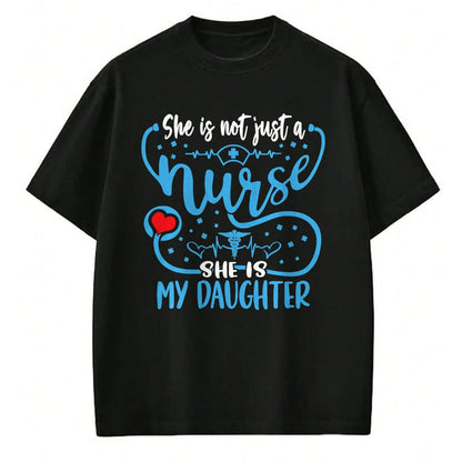Funny Nurse Shirt, Nurse Unisex T-Shirt/Hoodie/Sweatshirt HLT00 - My Daughter Is A Nurse Proud Nurse's Mom Dad RN LPN Family T-Shirt (5)