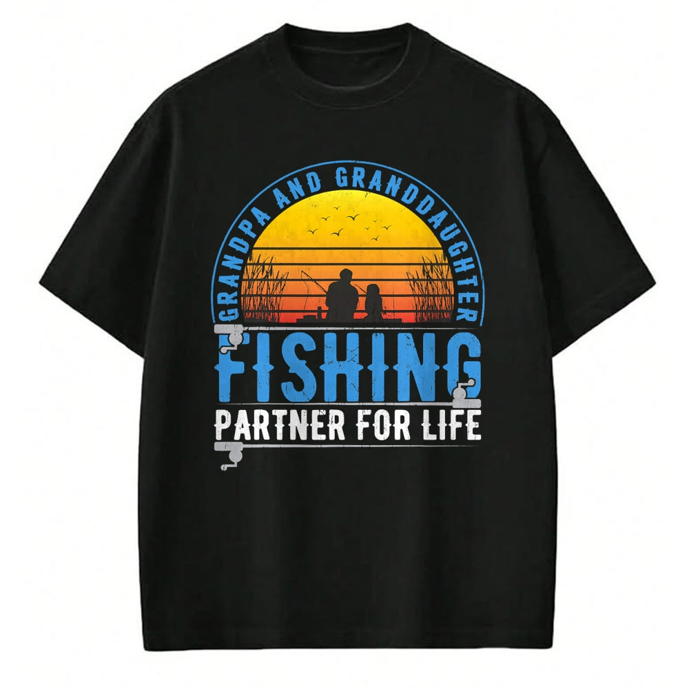 Best Grandpa Shirt, Proud Grandpa Unisex T-Shirt/Hoodie/Sweatshirt HLT00 - Grandpa And Granddaughter Fishing Buddies For Life Vintage T-Shirt