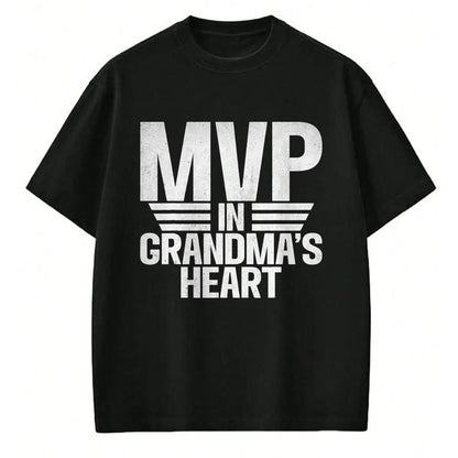 Best Grandma Shirt, Proud Grandma Unisex T-Shirt/Hoodie/Sweatshirt HLT00 - MVP in Grandmas Heart Grandson T-Shirt