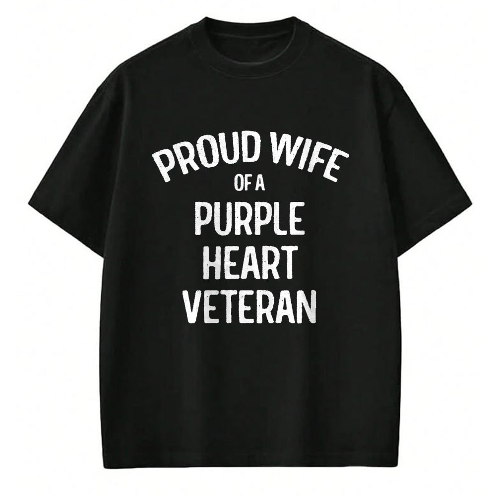 Best Wife Shirt, Wife and Husband Unisex T-Shirt/Hoodie/Sweatshirt HLT00 - Gift for wife T shirt, lucky wife   Wife of Purple Heart Veteran Shirt Proud Military Family T-Shirt