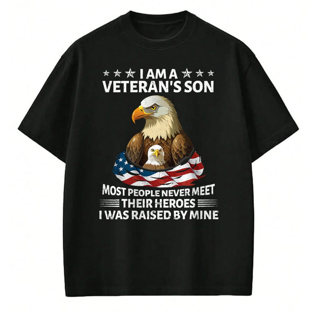 Proud Veteran Shirt, Funny Veteran UnisexT-Shirt/Hoodie/Sweatshirt HLT00 - Proud US Veteran Son I was Raised by My Hero Fathers Day T-Shirt
