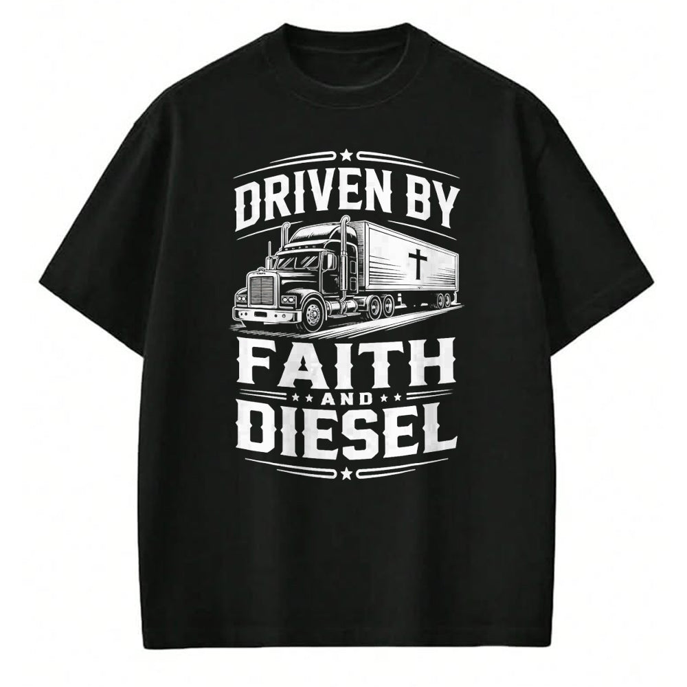Best Truck Driver Life Shirt, Funny Trucker UnisexT-Shirt/Hoodie/Sweatshirt HLT00 - Driven Faith and Diesel Trucking Jesus Christian Trucker T-Shirt (2)