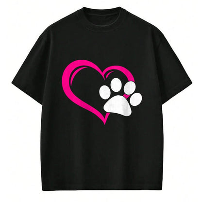 Cat Love Shirt, Funny Cat Lover Gift UnisexT-Shirt/Hoodie/Sweatshirt HLT00 - Cute I Love My Dog Puppy Cat Paw Heart T-Shirt (1)